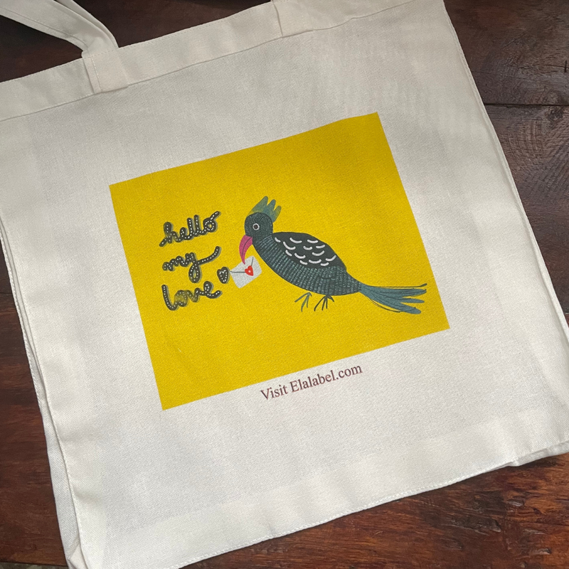 Illustrated Bird Tote Bag