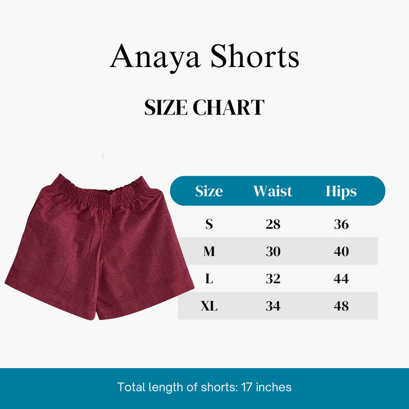 Anaya Handloom Cotton Shorts in Azure Blue