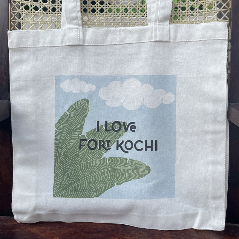I Love Fort Kochi Illustrated Tote Bag