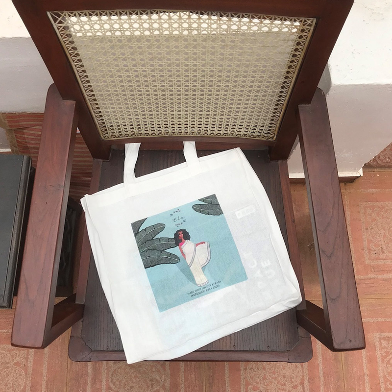 Made with Love in Kerala Illustrated Tote Bag